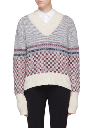 Main View - Click To Enlarge - THOM BROWNE  - Crab geometric intarsia wool-mohair sweater