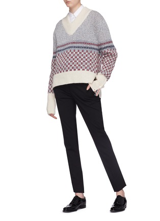 Figure View - Click To Enlarge - THOM BROWNE  - Crab geometric intarsia wool-mohair sweater