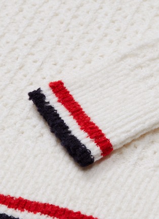  - THOM BROWNE  - Stripe border open knit sweater