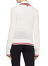 Back View - Click To Enlarge - THOM BROWNE  - Stripe border open knit cardigan