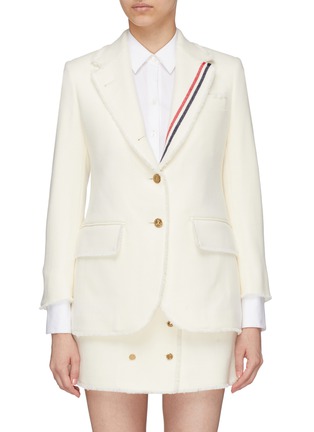 Main View - Click To Enlarge - THOM BROWNE  - Stripe notched lapel wool-mohair blazer