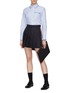 Figure View - Click To Enlarge - THOM BROWNE  - Pleated wool skirt
