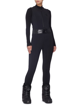 Figure View - Click To Enlarge - MONCLER - 'Tuta' belted sleeveless ski jumpsuit