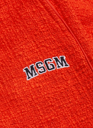  - MSGM - Stripe outseam logo embroidered tweed track pants