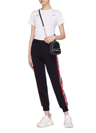 Figure View - Click To Enlarge - MSGM - Logo stripe outseam jogging pants