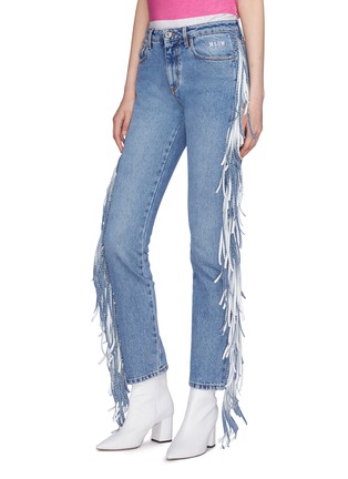 Front View - Click To Enlarge - MSGM - Fringe outseam jeans