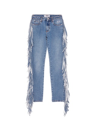 Main View - Click To Enlarge - MSGM - Fringe outseam jeans