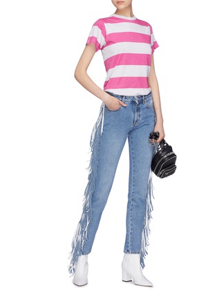 Figure View - Click To Enlarge - MSGM - Fringe outseam jeans