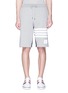 Main View - Click To Enlarge - THOM BROWNE  - Stripe colourblock sweat shorts