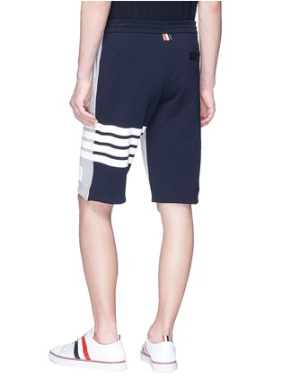 Figure View - Click To Enlarge - THOM BROWNE  - Stripe colourblock sweat shorts