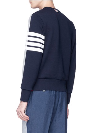 Figure View - Click To Enlarge - THOM BROWNE  - Stripe sleeve colourblock sweatshirt