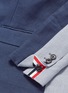 Detail View - Click To Enlarge - THOM BROWNE  - Colourblock cropped linen blazer