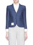 Main View - Click To Enlarge - THOM BROWNE  - Colourblock cropped linen blazer