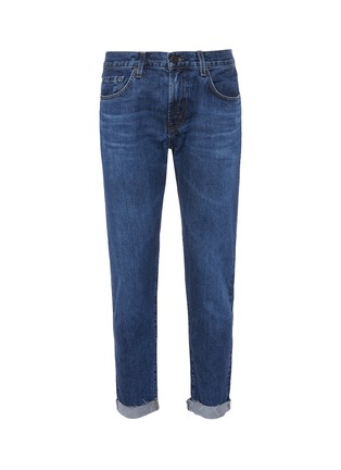 Main View - Click To Enlarge - J BRAND - 'Eli' raw cuff recycled selvedge jeans