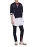 Figure View - Click To Enlarge - 73088 - Stripe shirt panel ripped patchwork cardigan