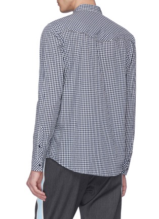 Back View - Click To Enlarge - 73088 - Zip edge gingham check shirt