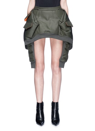 Main View - Click To Enlarge - HELMUT LANG - Mock bomber jacket wrap skirt
