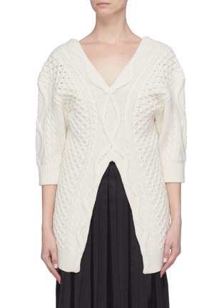 Main View - Click To Enlarge - 3.1 PHILLIP LIM - Split front cable knit sweater