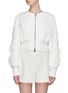 Main View - Click To Enlarge - 3.1 PHILLIP LIM - Bow pleated panel sleeve cropped bomber jacket