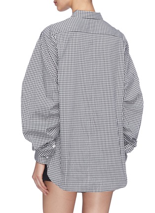 Back View - Click To Enlarge - 3.1 PHILLIP LIM - Ruched blouson sleeve gingham check shirt