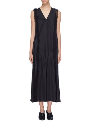 Main View - Click To Enlarge - 3.1 PHILLIP LIM - Ruffle trim pleated sleeveless dress