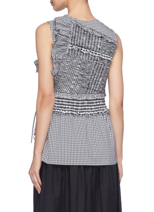 Back View - Click To Enlarge - 3.1 PHILLIP LIM - Ruffle smocked gingham check top