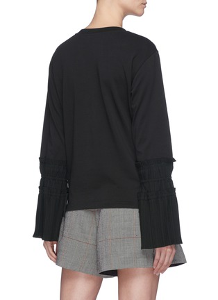 Back View - Click To Enlarge - 3.1 PHILLIP LIM - Pleated tie cuff long sleeve T-shirt