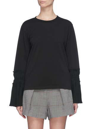 Main View - Click To Enlarge - 3.1 PHILLIP LIM - Pleated tie cuff long sleeve T-shirt