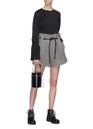 Figure View - Click To Enlarge - 3.1 PHILLIP LIM - Pleated tie cuff long sleeve T-shirt