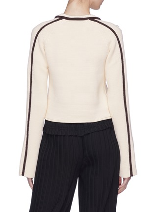 Back View - Click To Enlarge - 3.1 PHILLIP LIM - Button shoulder stripe sweater
