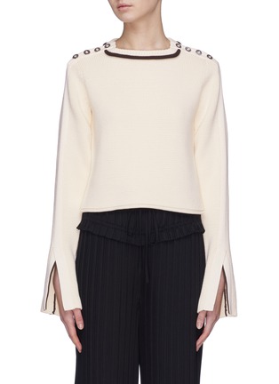 Main View - Click To Enlarge - 3.1 PHILLIP LIM - Button shoulder stripe sweater