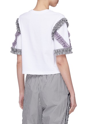 Back View - Click To Enlarge - 3.1 PHILLIP LIM - Gingham check ruffle trim T-shirt