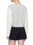 Back View - Click To Enlarge - 3.1 PHILLIP LIM - Colourblock cable knit sleeve cropped sweatshirt