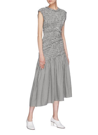 Figure View - Click To Enlarge - 3.1 PHILLIP LIM - Cutout back ruffle smocked gingham check dress