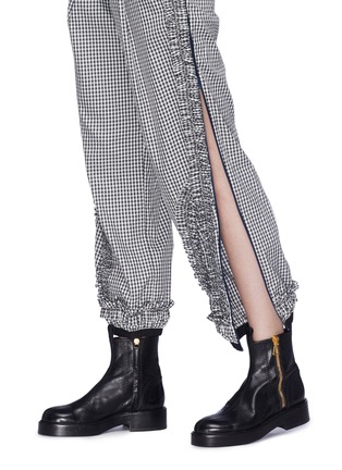 Detail View - Click To Enlarge - 3.1 PHILLIP LIM - Ruffle outseam gingham check taffeta track pants