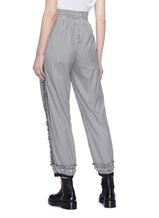 Back View - Click To Enlarge - 3.1 PHILLIP LIM - Ruffle outseam gingham check taffeta track pants