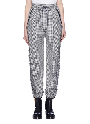 Main View - Click To Enlarge - 3.1 PHILLIP LIM - Ruffle outseam gingham check taffeta track pants
