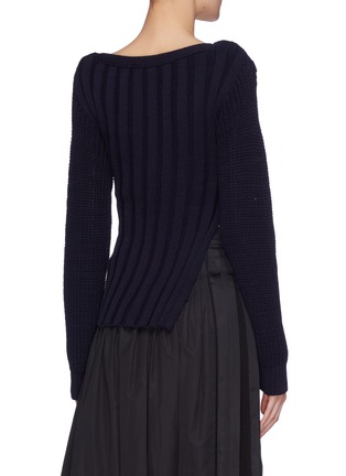 Back View - Click To Enlarge - 3.1 PHILLIP LIM - Chainmail panel twist rib knit sweater
