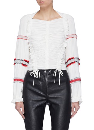 Main View - Click To Enlarge - 3.1 PHILLIP LIM - Ruffle plissé pleated crepe top