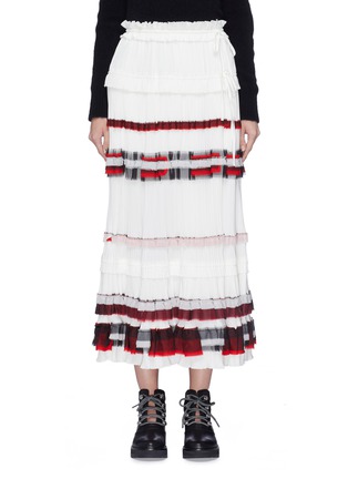 Main View - Click To Enlarge - 3.1 PHILLIP LIM - Ruffle plissé pleated tiered crepe skirt