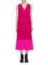 Main View - Click To Enlarge - 3.1 PHILLIP LIM - Ruffle plissé pleated colourblock hem crepe dress