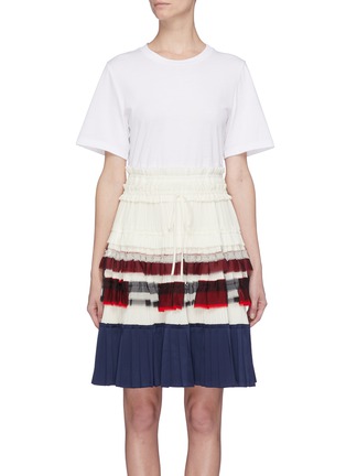 Main View - Click To Enlarge - 3.1 PHILLIP LIM - Colourblock pleated tiered T-shirt dress