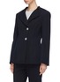 Front View - Click To Enlarge - 3.1 PHILLIP LIM - Detachable sailor collar darted wool gabardine jacket