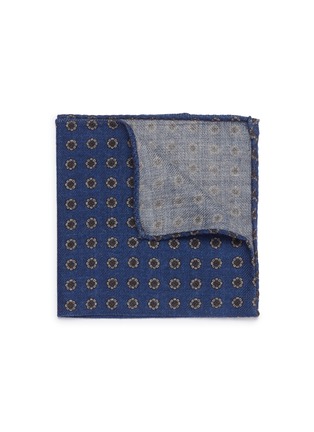 Main View - Click To Enlarge - LARDINI - Floral print wool herringbone pocket square