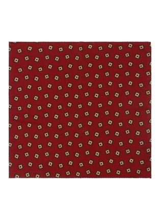 Detail View - Click To Enlarge - LARDINI - Floral print wool-silk knit pocket square