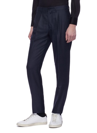 Front View - Click To Enlarge - LARDINI - Slim fit pleated wool pants