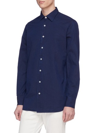 Front View - Click To Enlarge - LARDINI - Cotton chambray shirt