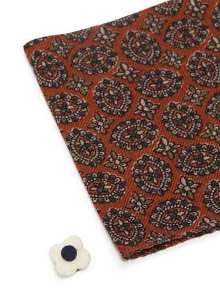 Detail View - Click To Enlarge - LARDINI - Floral print wool twill pocket square