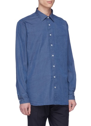 Front View - Click To Enlarge - LARDINI - Cotton chambray shirt
