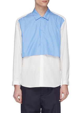 Main View - Click To Enlarge - 10410 - Contrast layered panel shirt